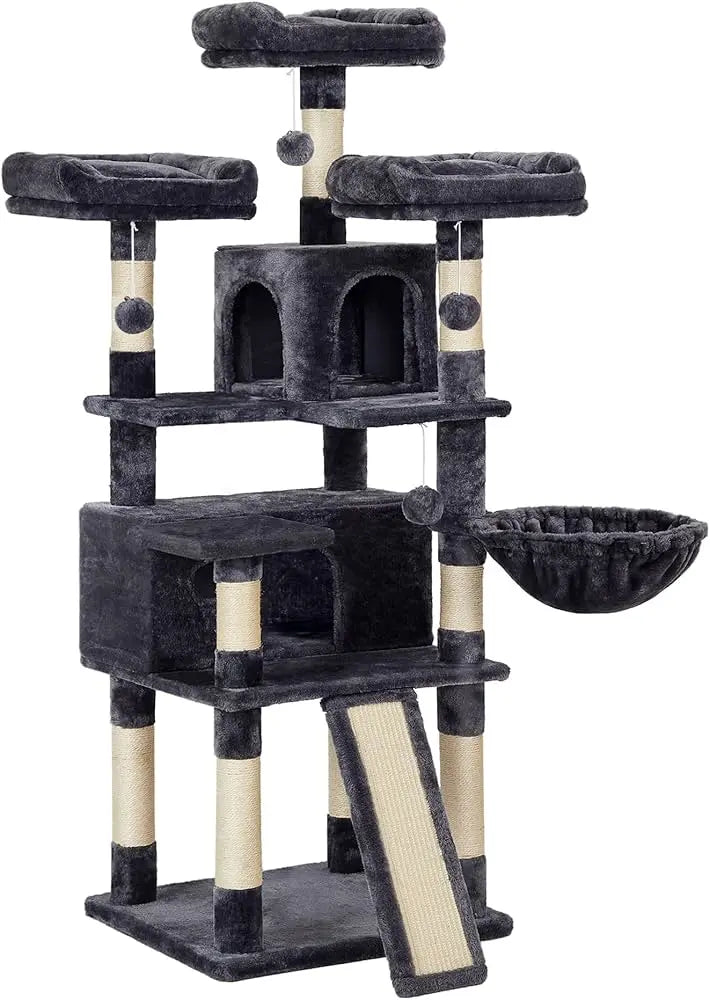 Feandrea Árbol para Gatos 164 cm | Torre con Hamaca y Condominio